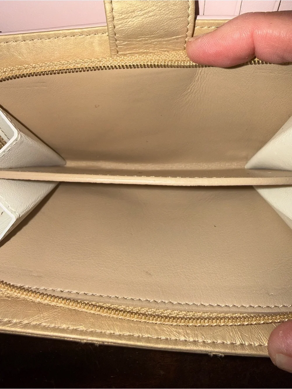 CHANEL Matelasse Compact Wallet Leather Metallic Gold CC Black Card